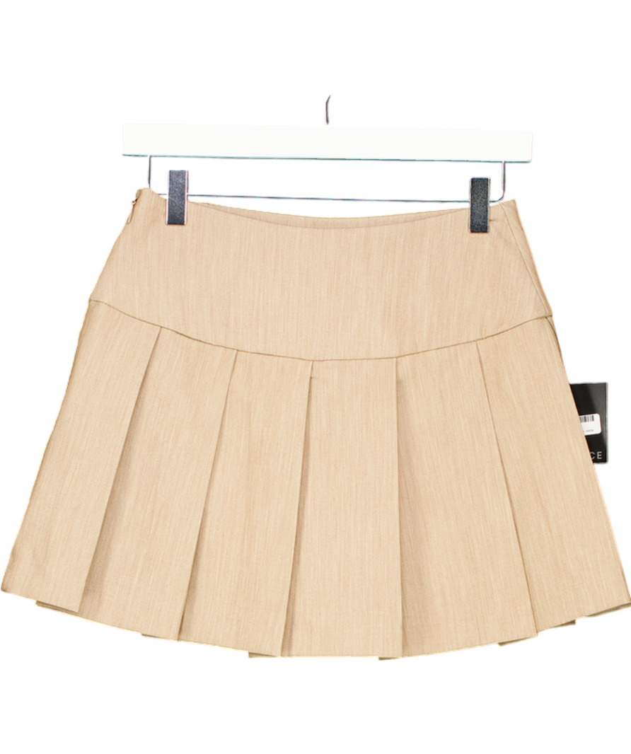 L.A Space Beige Hailey High Waist Pleated Skort Skirt UK 8
