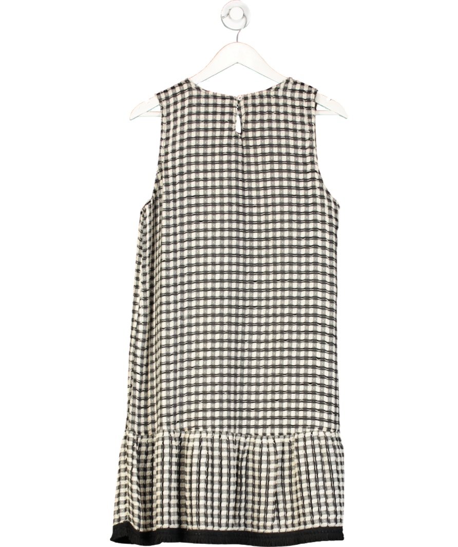 ANTHROPOLOGIE Dolan Black White Check Drop Waisted Dress UK M
