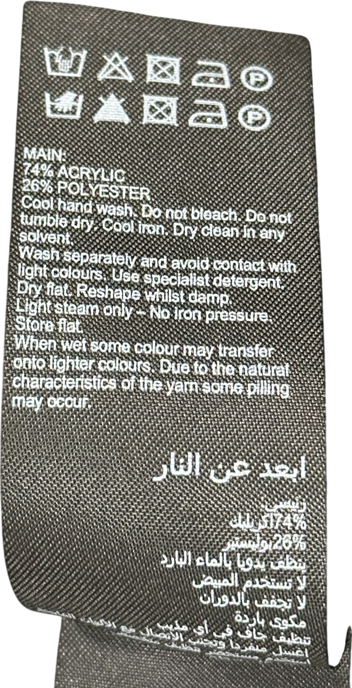 Mint Velvet Grey Chunky Knit Fold-neck Jumper UK M