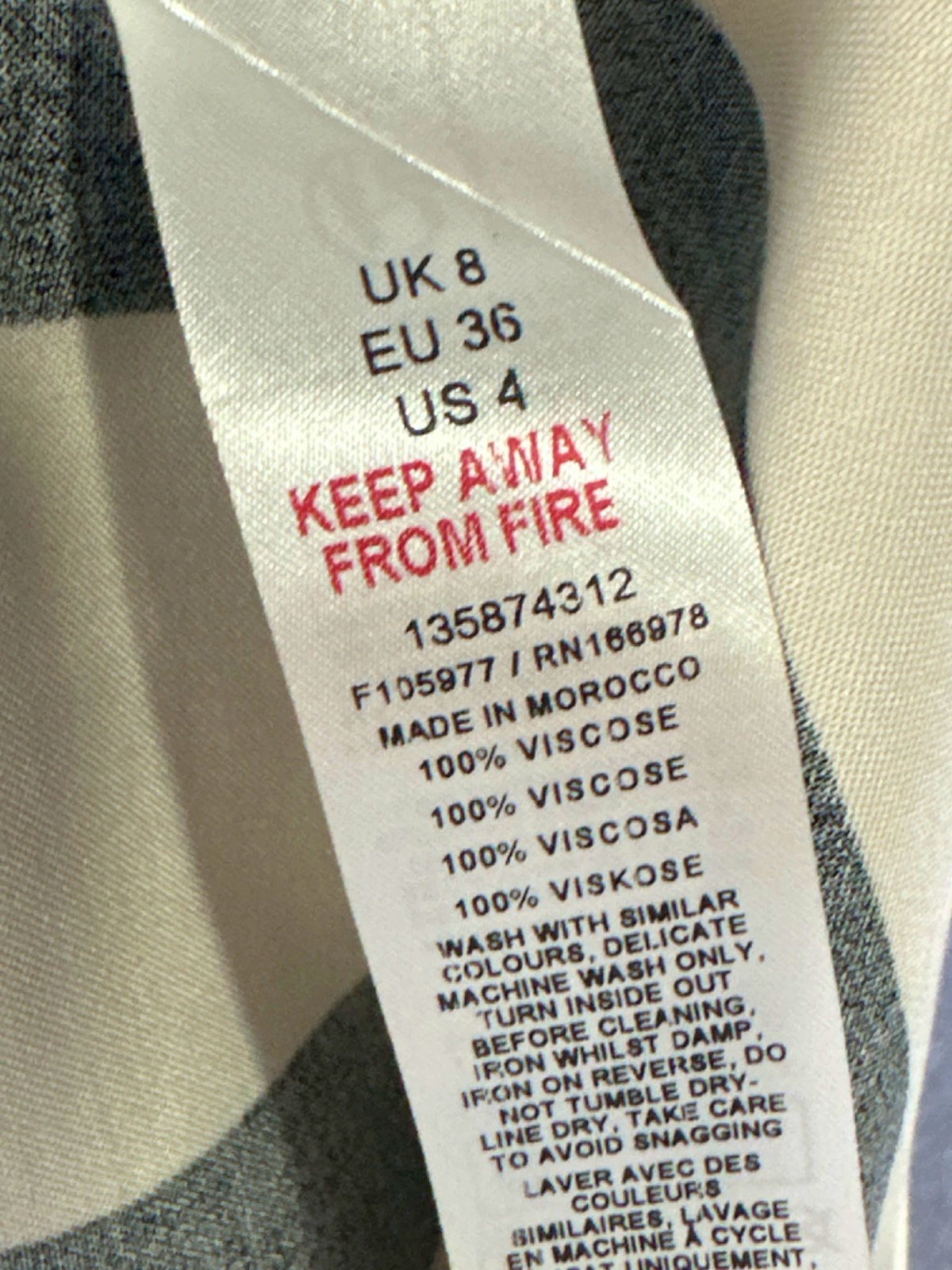 Topshop Black & White Striped Skirt UK 8