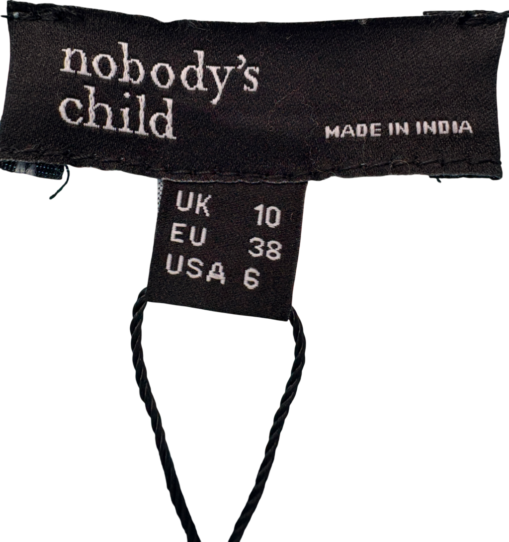 Nobody's Child Blue Starlight Gingham Midi Dress UK 10