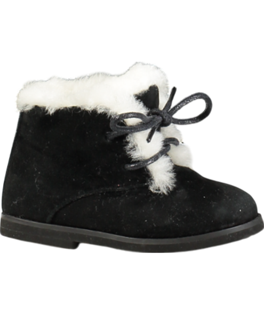 Black Suede Boots With Fur Lining UK 4.5 EU 21 👼