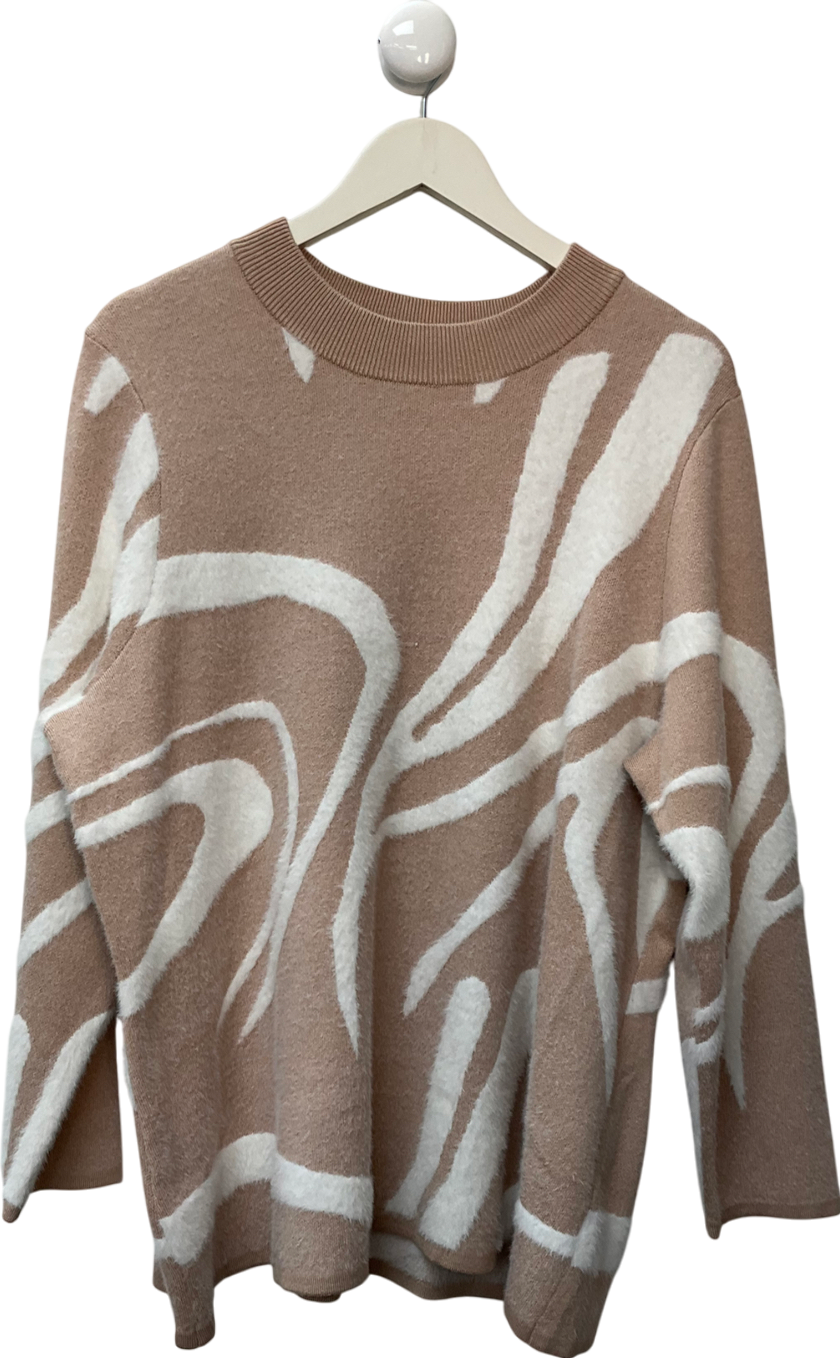 Ninaleonard Beige Marble Knitted Jumper UK XXXL