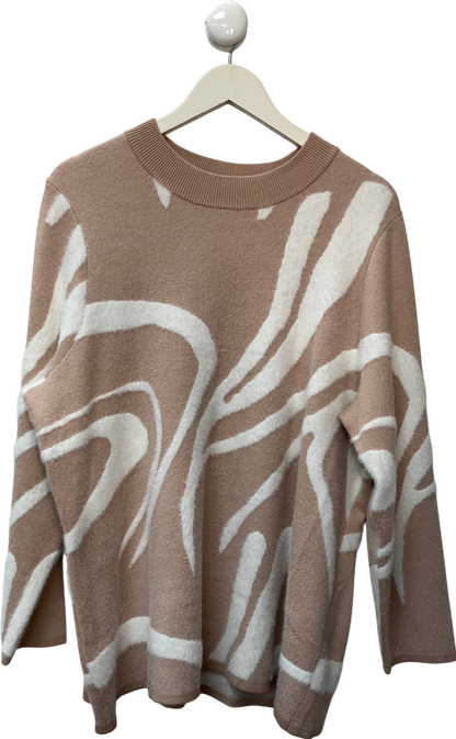 Ninaleonard Beige Marble Knitted Jumper UK XXXL