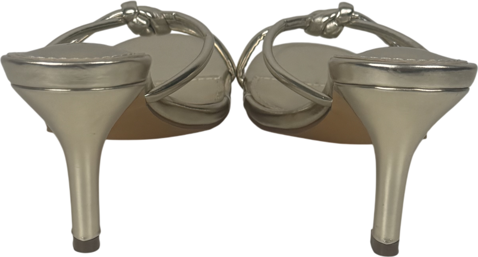 White Fox Metallic Mary Mules Champagne UK 7 EU 40 👠