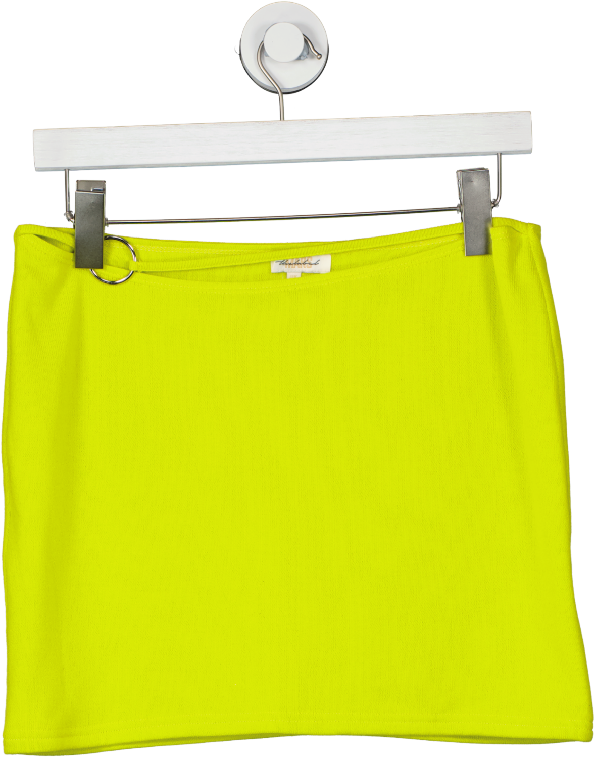 Mars the Label Yellow The Cowl Ring Detail Mini Skirt UK 14