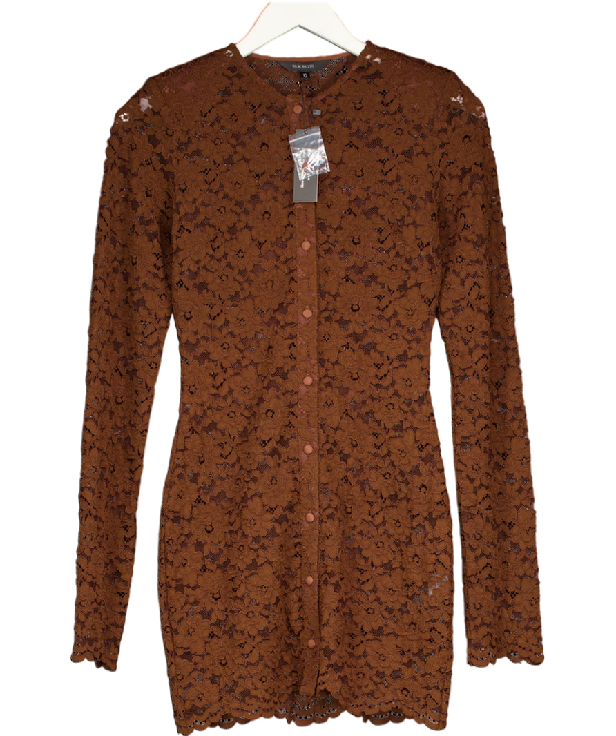 BLK.BLZ Brown Lace Dress UK 10