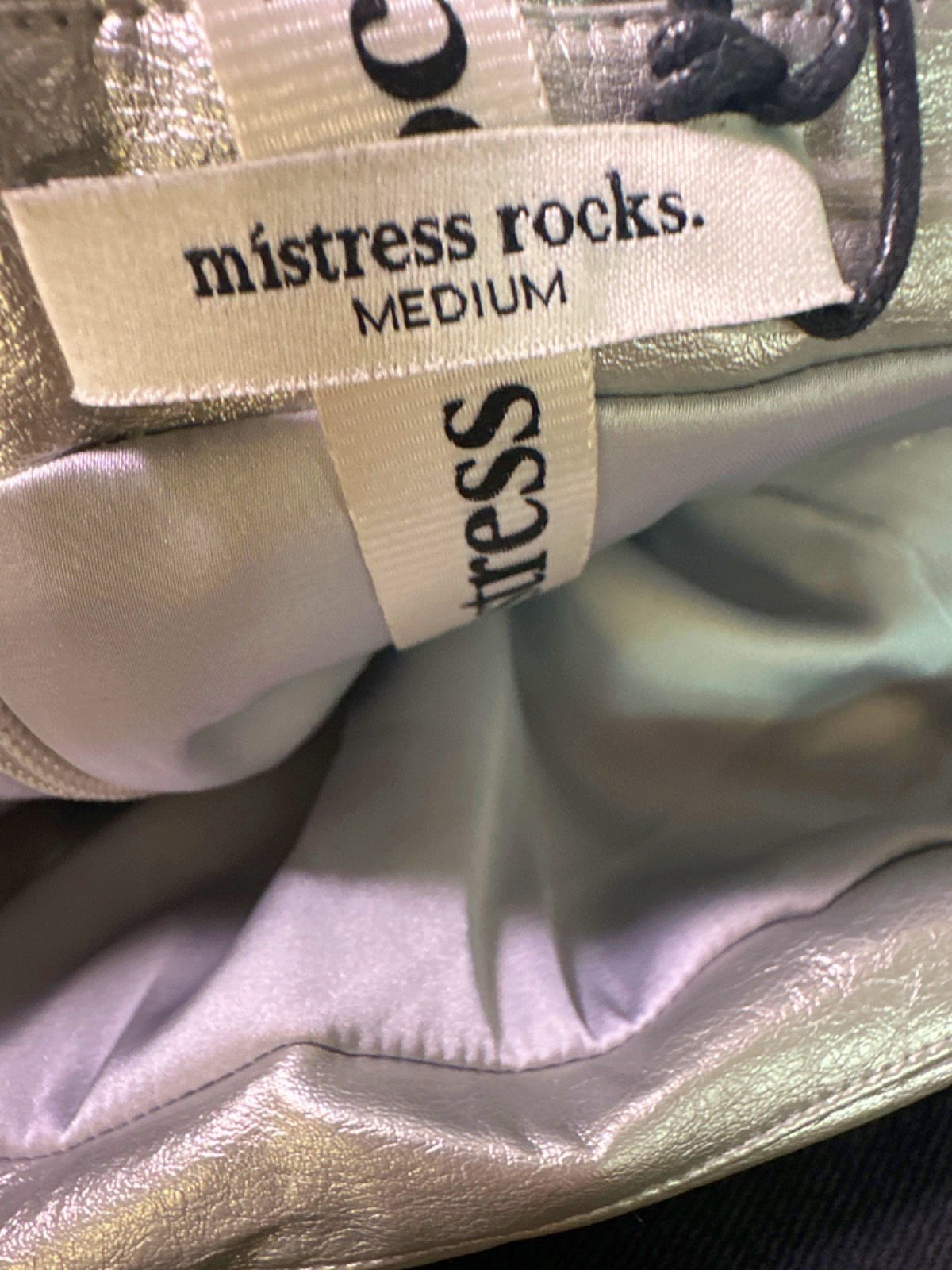 Mistress Rocks Silver Strapless Dress Medium