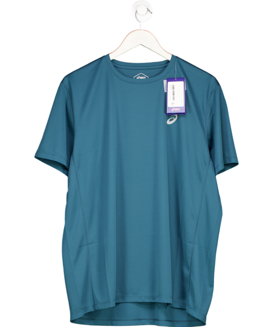 asics Teal Blue Reflective Moisture Wicking Running Top UK XL