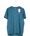 asics Teal Blue Reflective Moisture Wicking Running Top UK XL