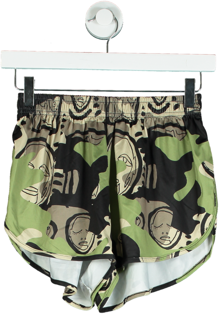 Patrick Church Green Camo Print Shorts UK S