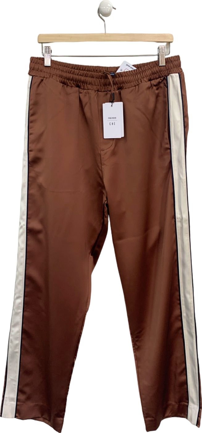 Reiss Tobacco Satin Drawstring Trousers W32