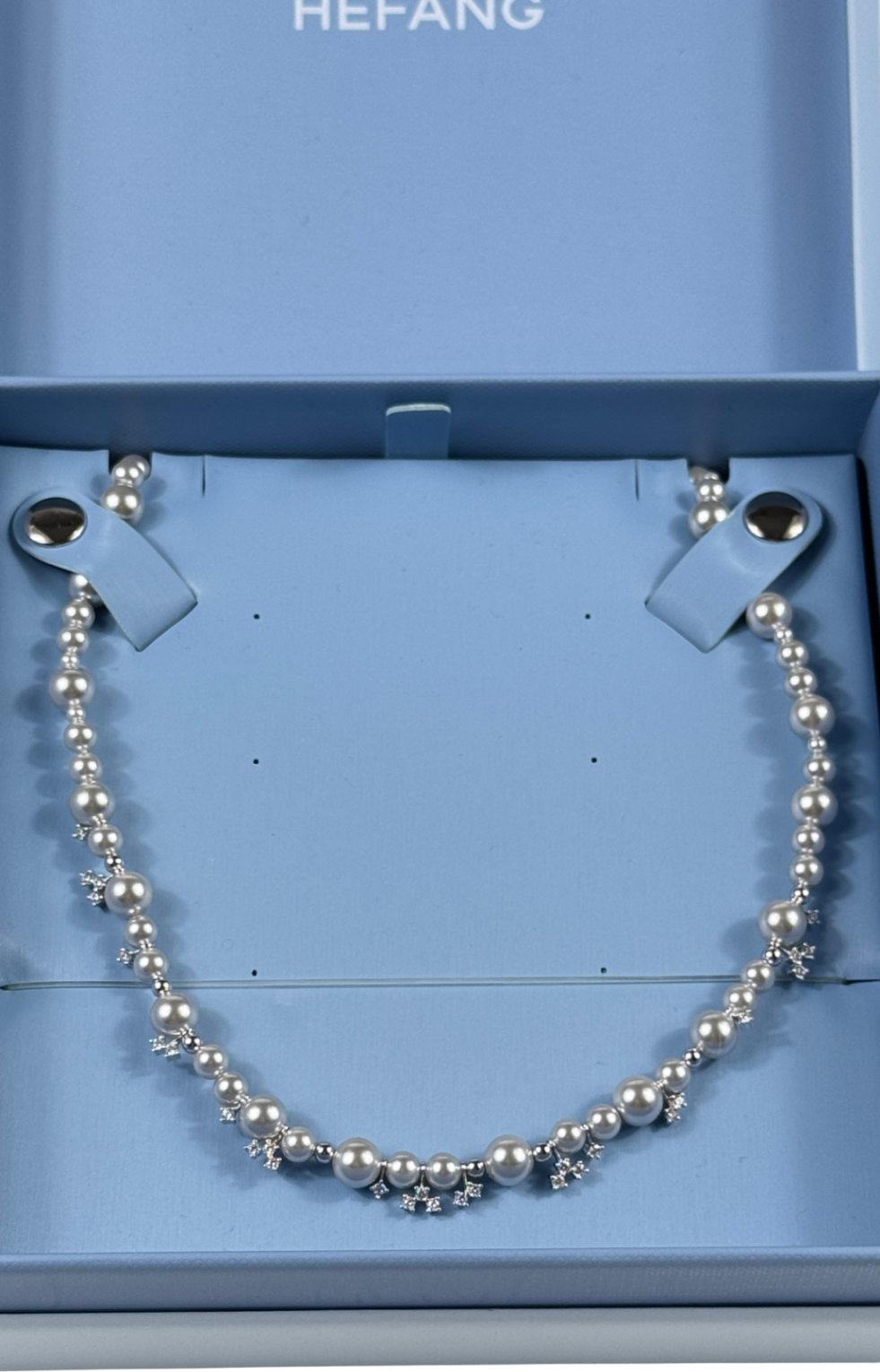 HEFANG Sterling Silver / Grey Shell Pearl And Cubic Zirconia Sparkle Nebula Necklace