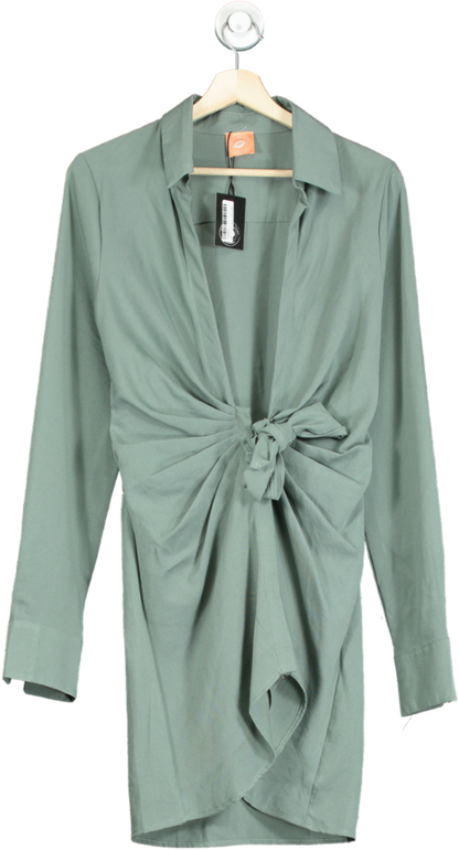 Noughts & Kisses Sage Green Front-Tie Dress UK M