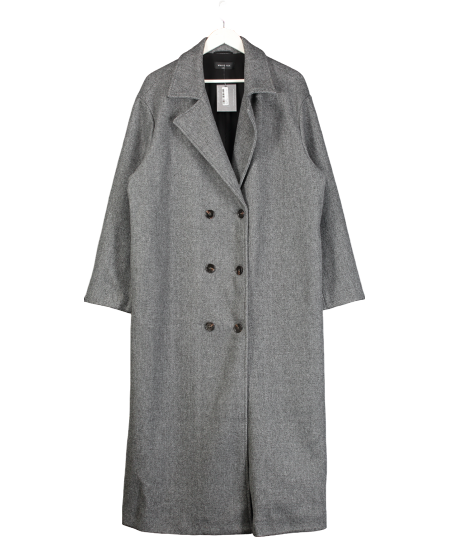 White Fox Grey Modern Edge Oversized Coat UK L/XL