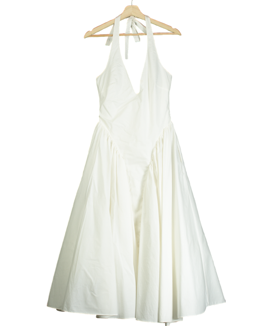 House of CB White Cotton Halter Midi Sundress UK M