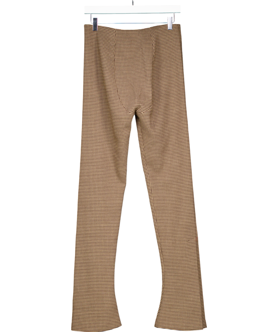 a.w.a.k.e mode Brown Trousers With Side And Frontal Slits Gingham Eu 36 UK 8
