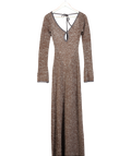 Asta Reort Brown Fiona Long Sleeve Keyhole Dress - Tobacco Sequin UK XS