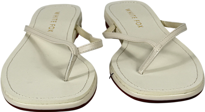 White Fox Cream Roma Thong Sandals Bone UK 6 EU 39