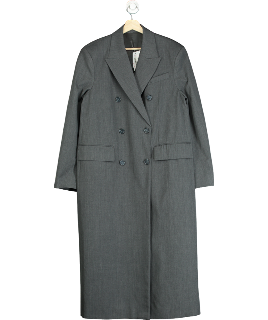 Arket Grey Oversized Double-breasted Coat UK S