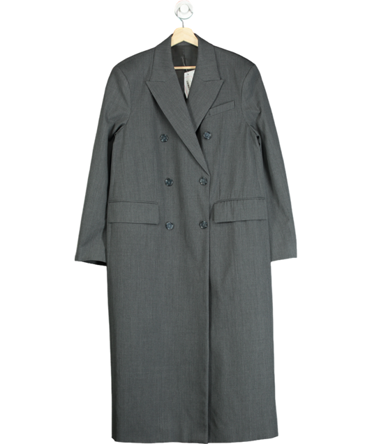 Arket Grey Oversized Double-breasted Coat UK S