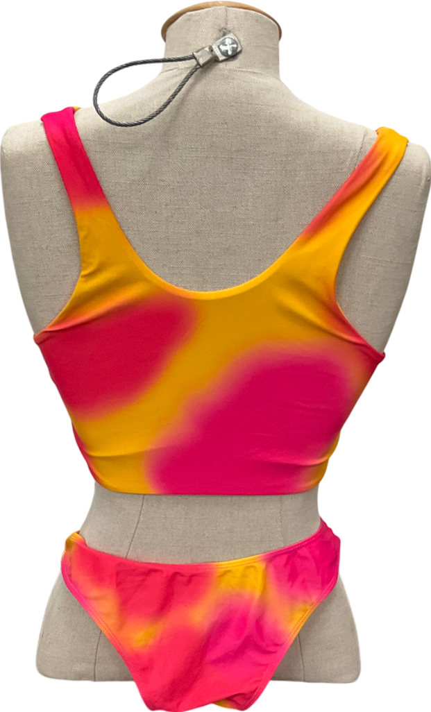 SHEIN Orange Knot Cut-out Tank Top & Hipster Bottom UK M