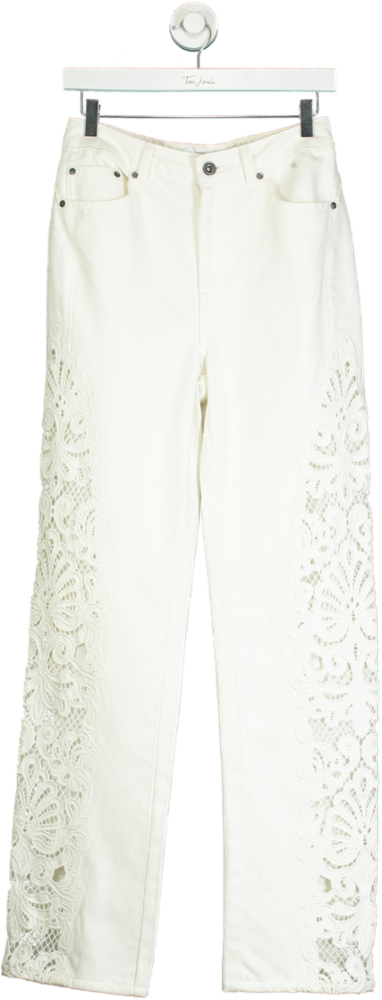 Self-Portrait White Lace Detail Jeans W 26 L 32
