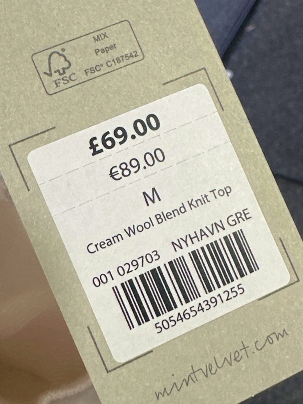 Mint Velvet Cream Wool Blend Knit Top M