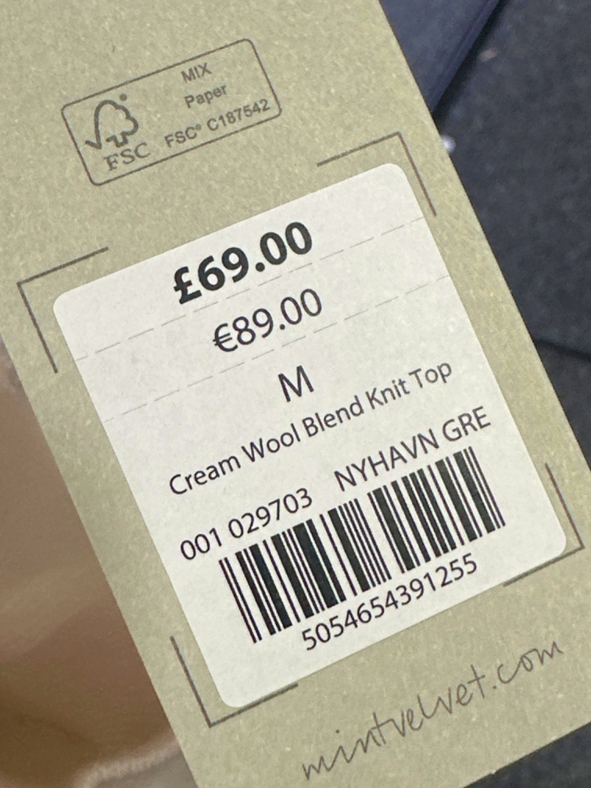 Mint Velvet Cream Wool Blend Knit Top M