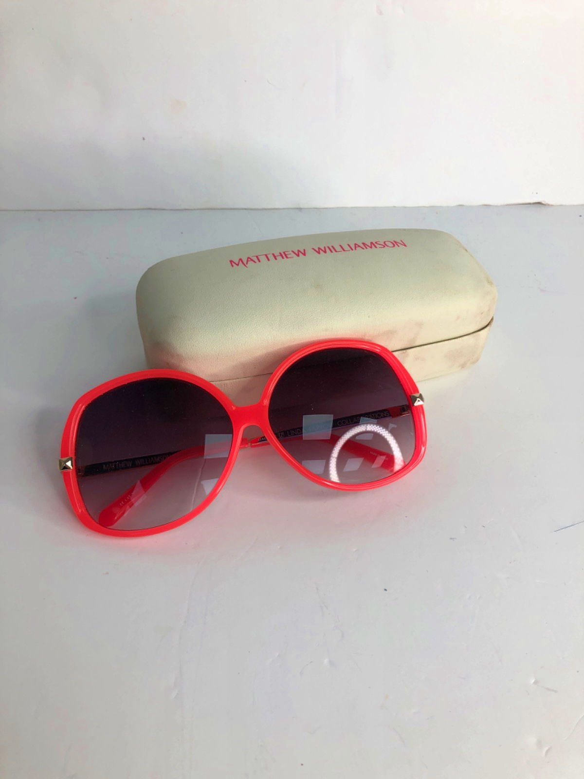 Linda Farrow Red Oversized Sunglasses