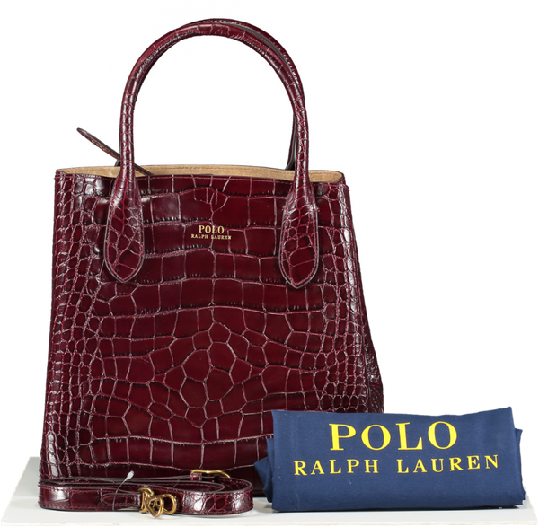 Ralph lauren croc embossed bag sale