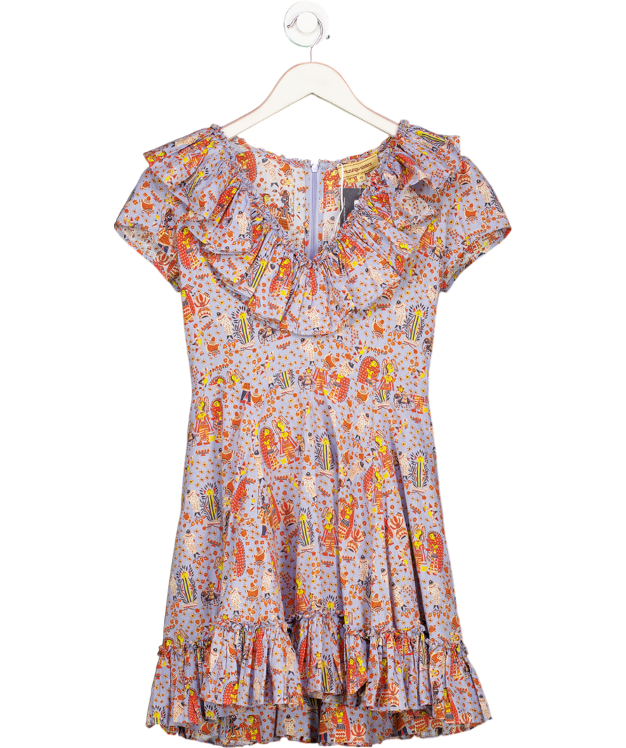 MUZUNGU SISTERS Grey Egyptian Print Mini Dress UK XS