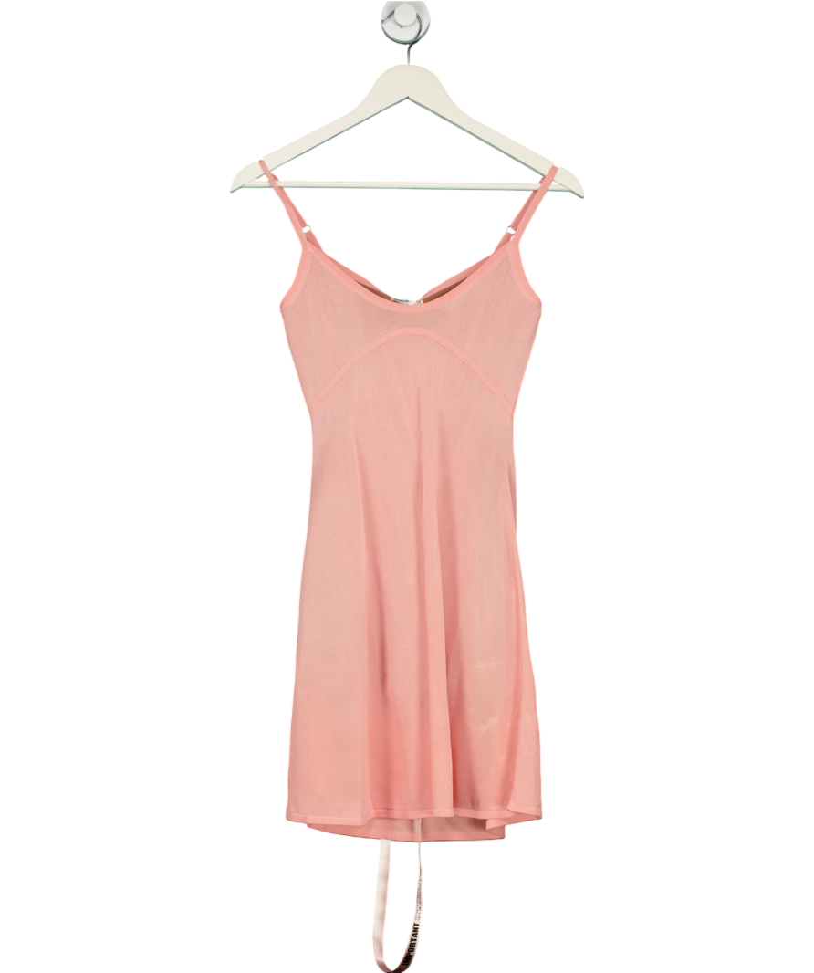 House of CB Pink Lorenza Sheer Knit Mini Dress UK S