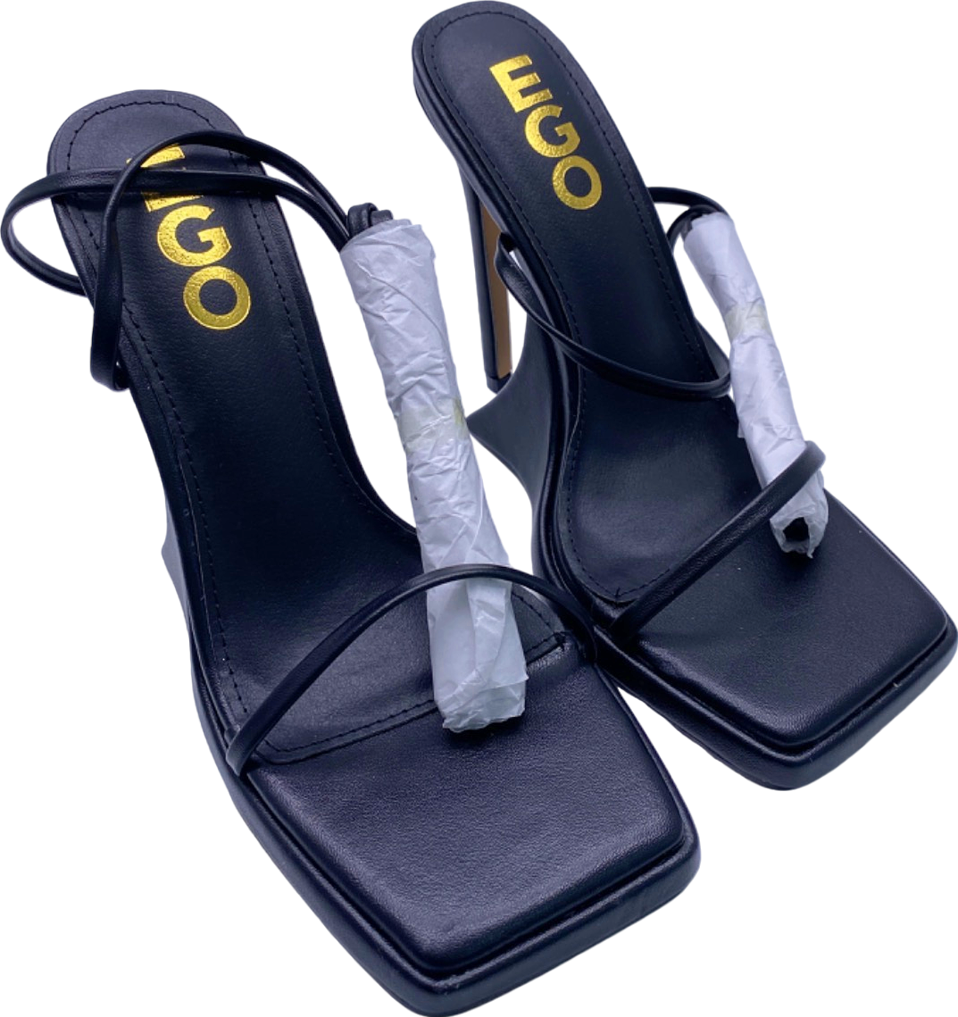 EGO Black Superlit Strappy Heels UK 4