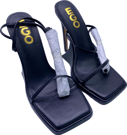 EGO Black Superlit Strappy Heels UK 4