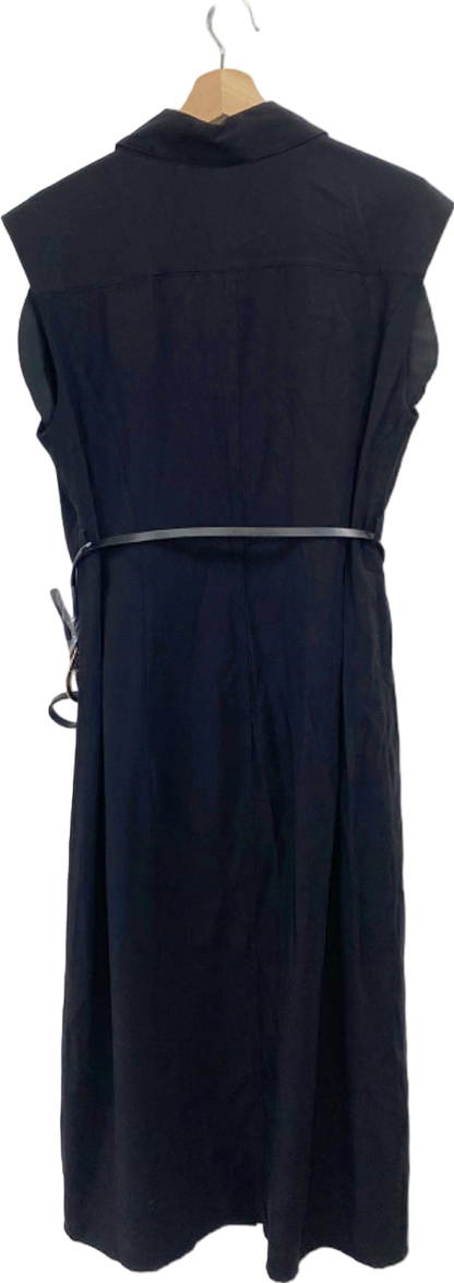 Mango Black Midi Shirt Dress UK L
