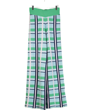 Paper London Multicoloured Checked Wool Knit Trousers UK M