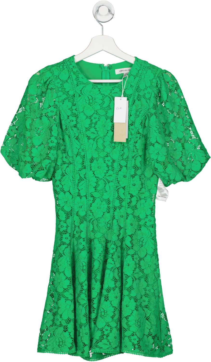 FOREVER NEW Green Milly Lace Trim Mini Dress UK 8