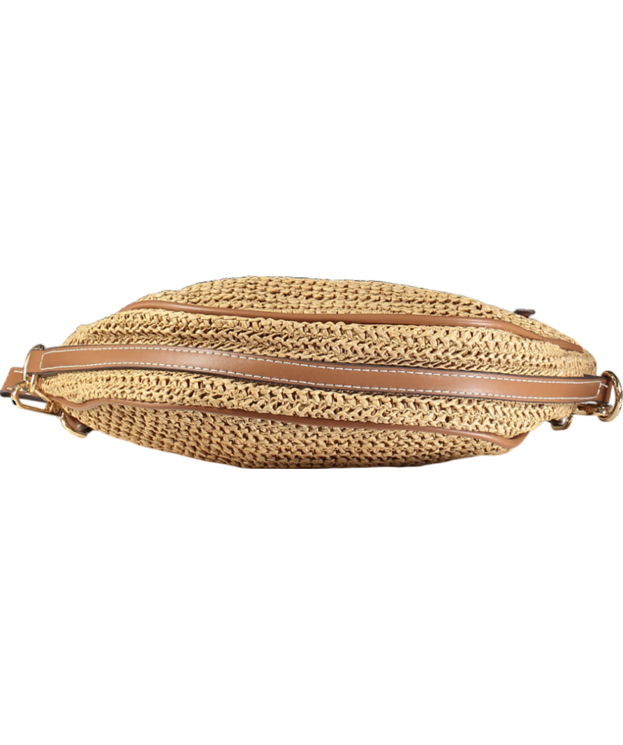 lefties Beige Natural Effect Shoulder Bag