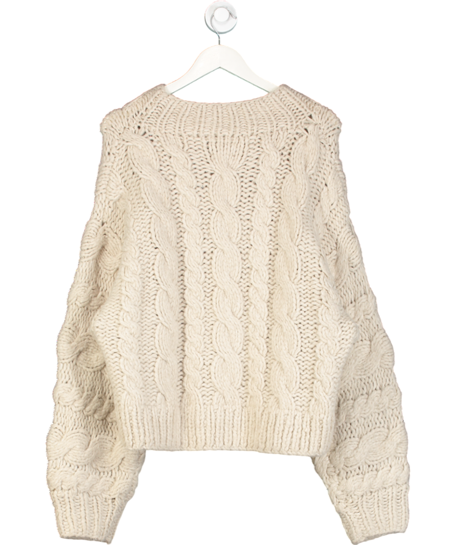 ASOS Beige 3d Chunky Cable Knit Jumper UK S