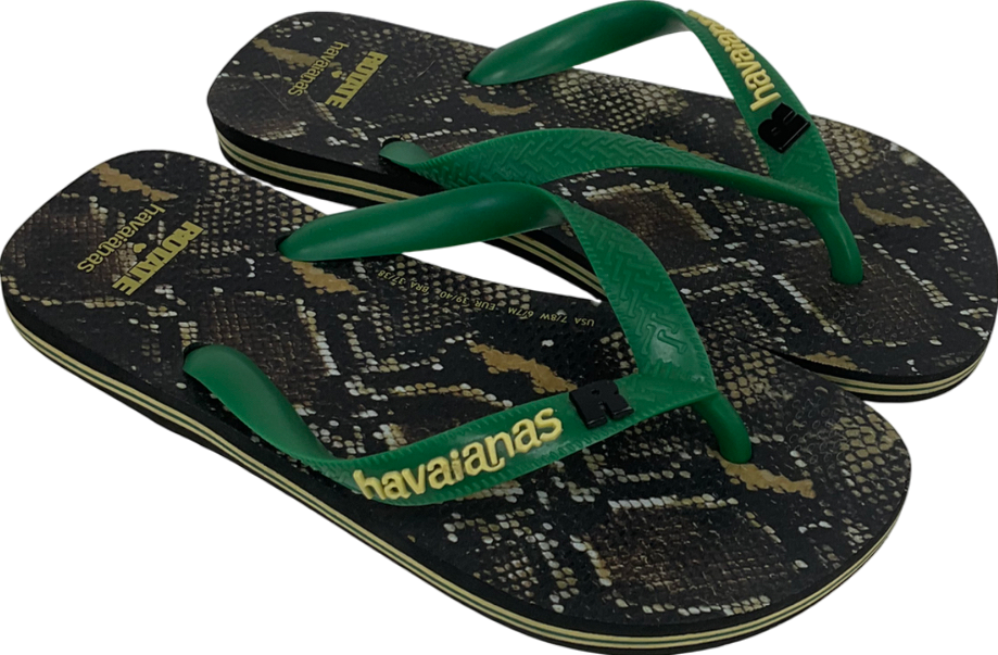 Havaianas Black X Rotate Animal Print Flip Flops UK 6 EU 39 👠