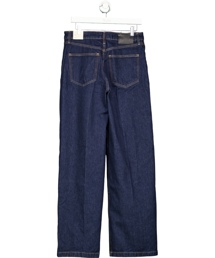 MANGO Blue Brigitte High Waist Wide Leg Jeans UK 12