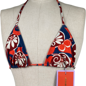 LA DOUBLEJ Multicoloured Moonflower Reversible Bikini Top UK M