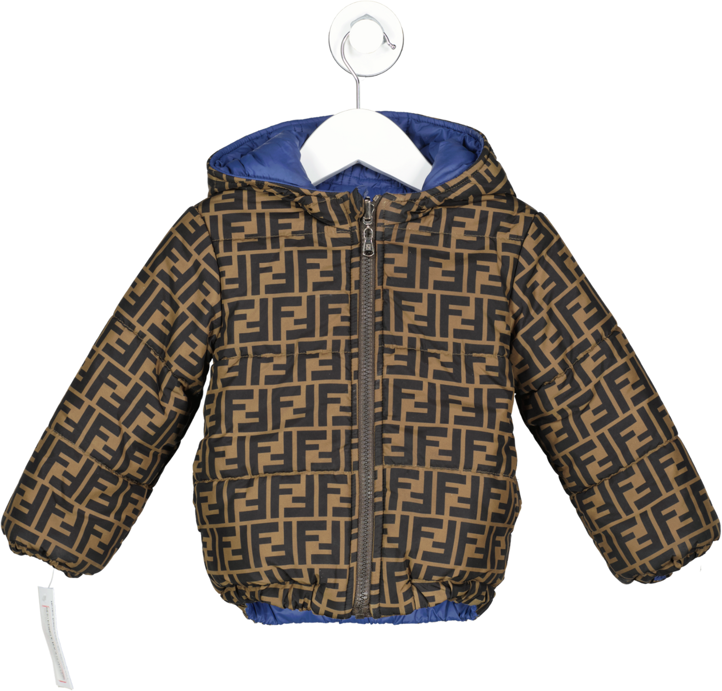 Fendi brown FF logo Reversible Junior Down Jacket 2 Years