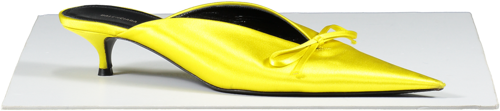 Balenciaga Satin Knife Bow Mules 40 In Yellow UK 6 EU 39 👠