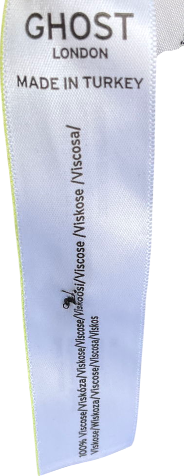 ghost Black Crepe Floral Midi Dress UK M