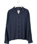 ASOS Blue Boxy Textured Regular Shirt UK XL