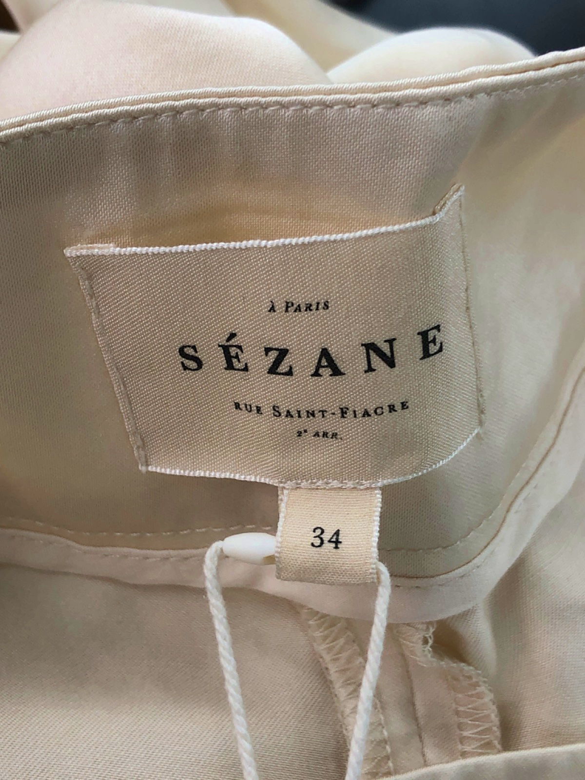 Sézane Beige Georgio wide leg viscose Trousers UK 6