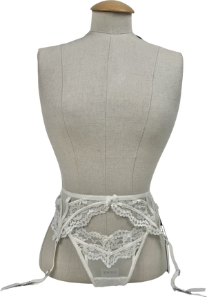 Lounge Underwear Cream Blossom Intimates Suspender & G-string (set) UK S
