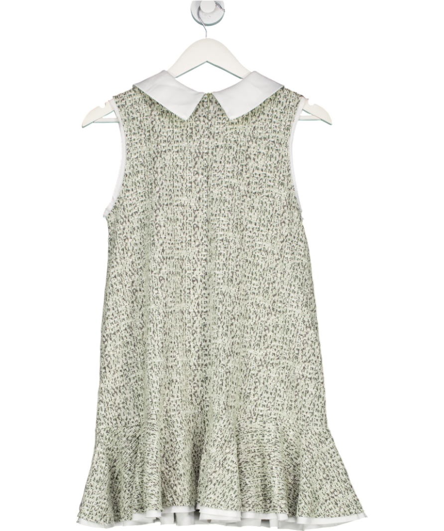 ZARA Green Tweed Peplum Bow Dress UK S